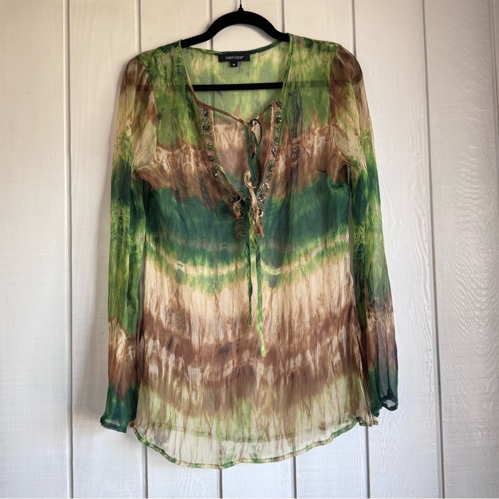Karen Kane Sheer Flowy Blouse